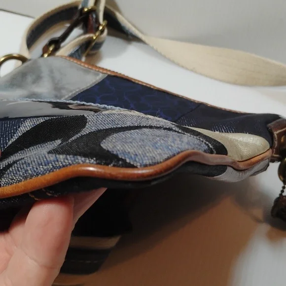 Coach B063-10006 Patchwork Denim Shoulder Bag W/Original Hang Tag - Picture 12 of 13